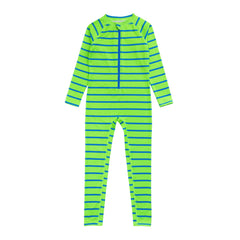 AquaLuxe Full Swimsuit - Neon Green Stripe