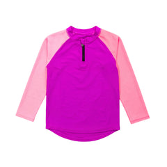 Neon Swim Zip Rash Vest - Spliced Ripple