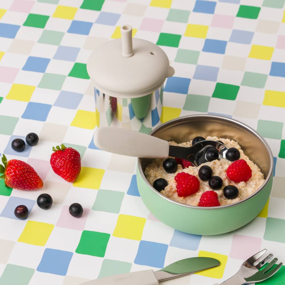 Stainless Steel 3-in-1 Sippy Cup - Oat