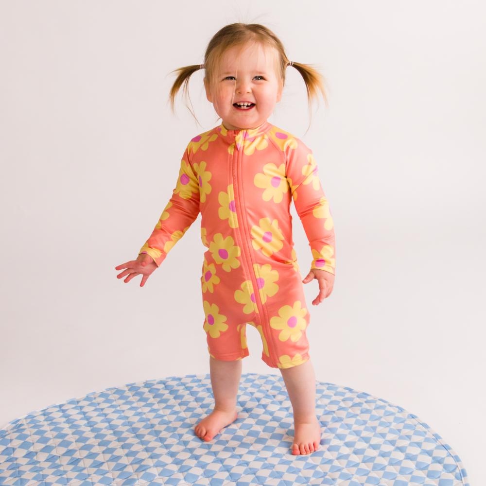 Neon Brushed Shortie Swimsuit - Diamonds