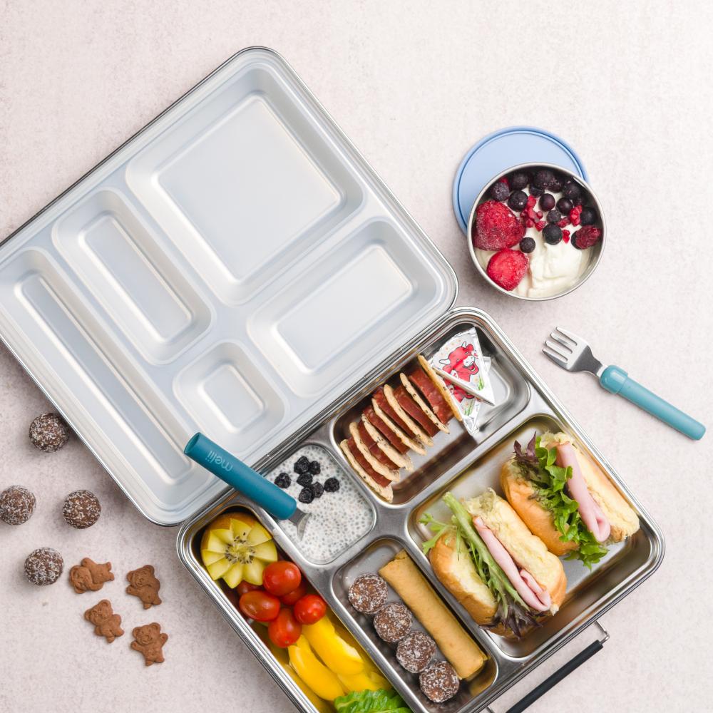 Stainless Steel Lunchbox Dipper Set - Dusty Blue