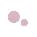 Silicone Dipper Lids in pink on a white background