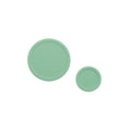 Silicone Dipper Lids in sage green on a white background