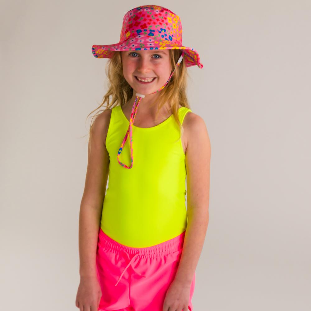 Neon Girls Swimsuit - Neon Yellow