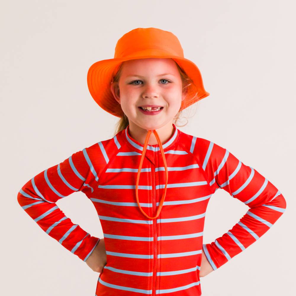Swim Bucket Hat - Neon Orange