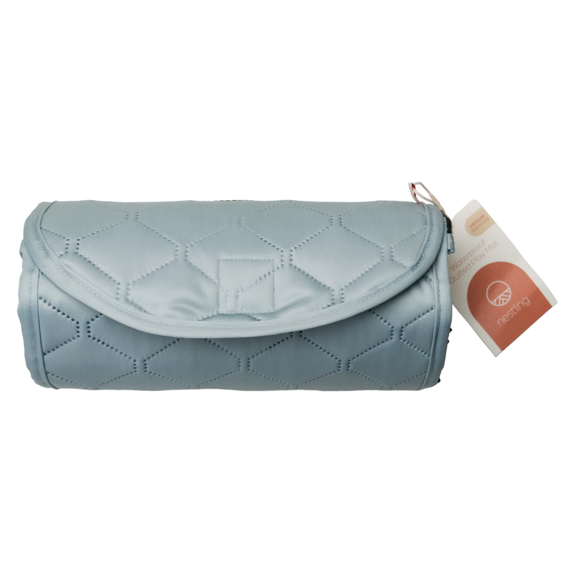 sage green waterproof children's play mat on white background