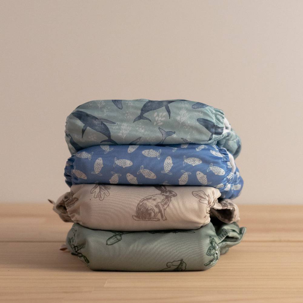 Straight Up Reusable Nappy Pants - Whales