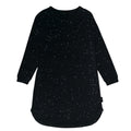 Black night dress with star pattern on a white background