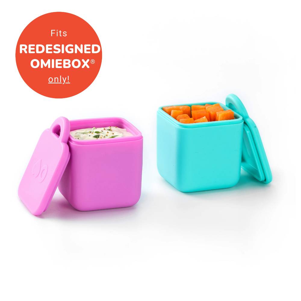 OmieDip - Silicone Dip Container - Pink & Teal