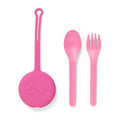 OmiePod Fork & Spoon Set - Bubble Pink