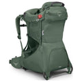 An Osprey Pico 100 child carrier backpack in olive green, shown from a three-quarter angle against a plain white background.