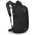 A black backpack on a white background. 