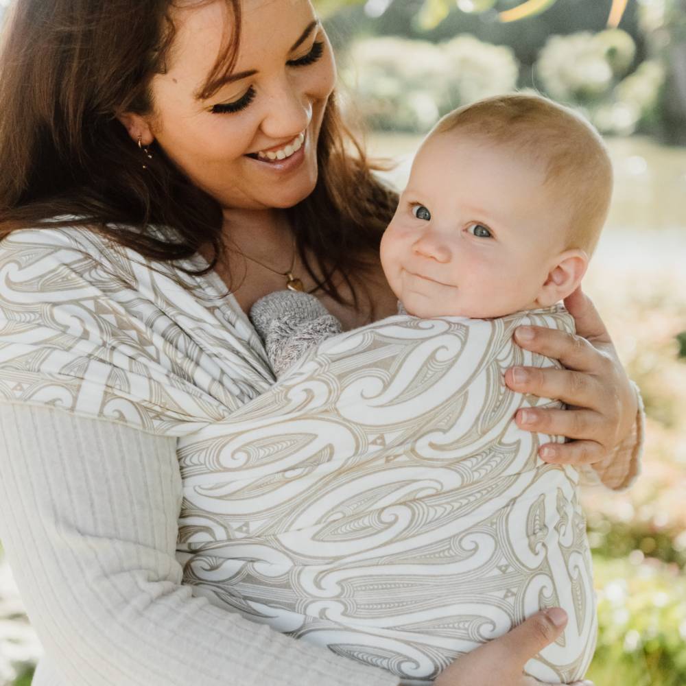 Okooko Pepi Wrap Carrier - Ma (White/Beige)
