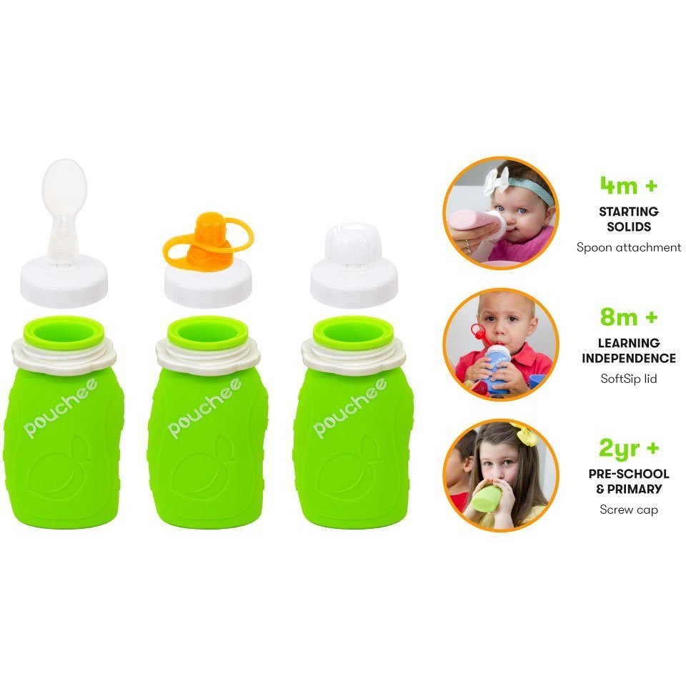 Reusable Silicone Food Pouch - Mighty Mint