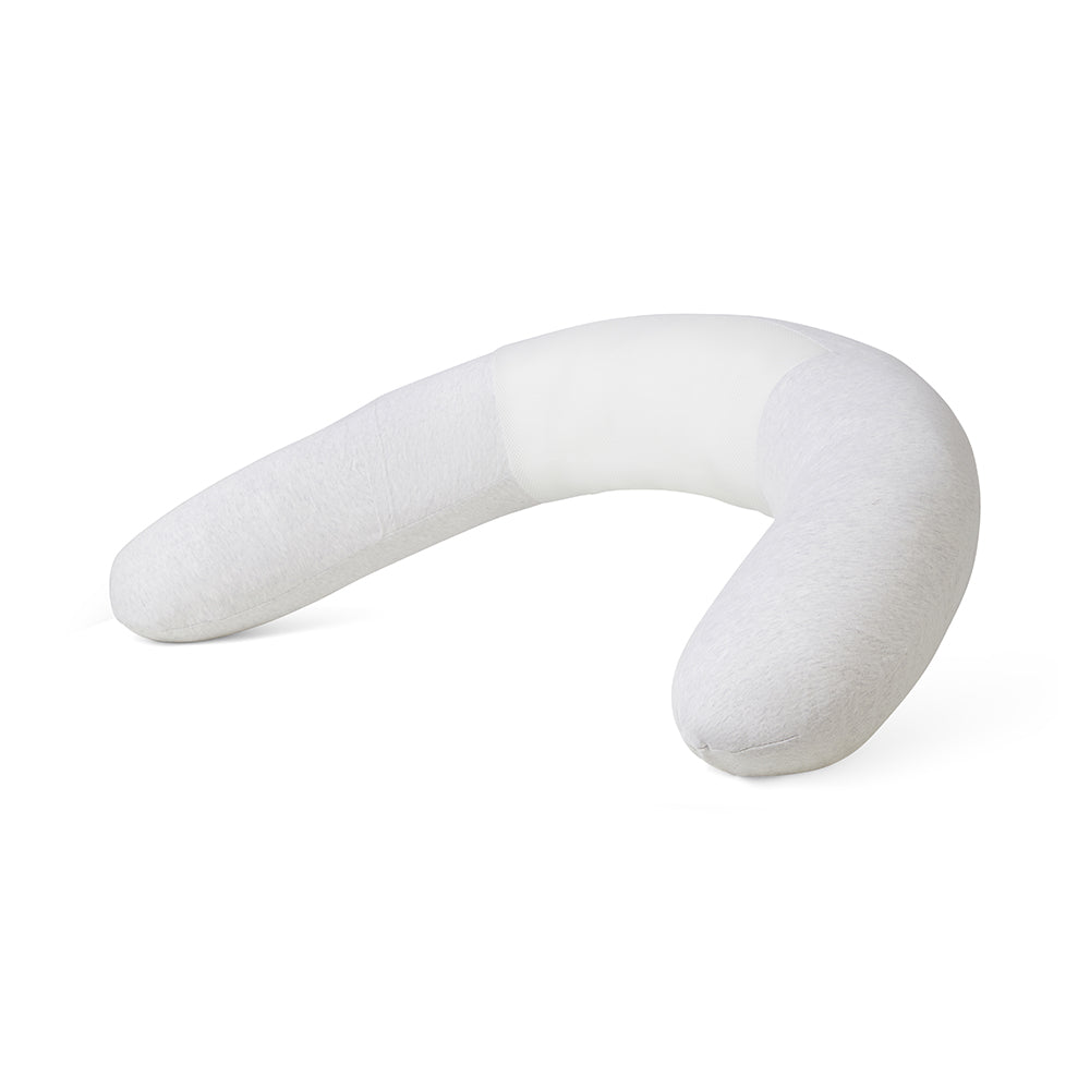 grey spare cover for U-shaped pillow on a white background