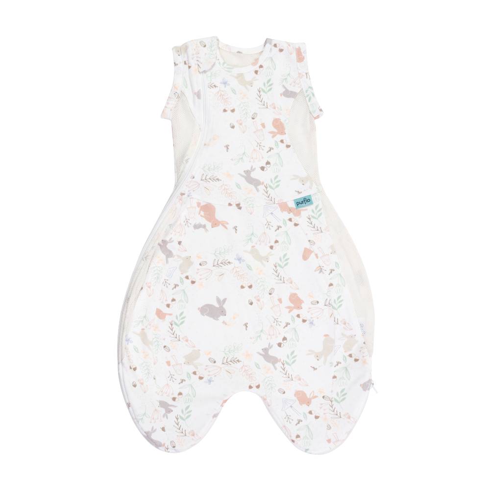 Baby newborn swaddle sleeping bag with animal pattern on a white background