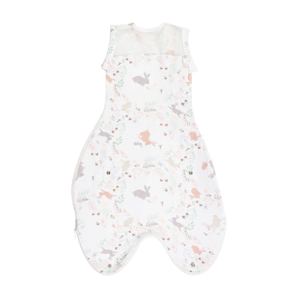 Baby newborn sleeping bag with animal pattern on a white background