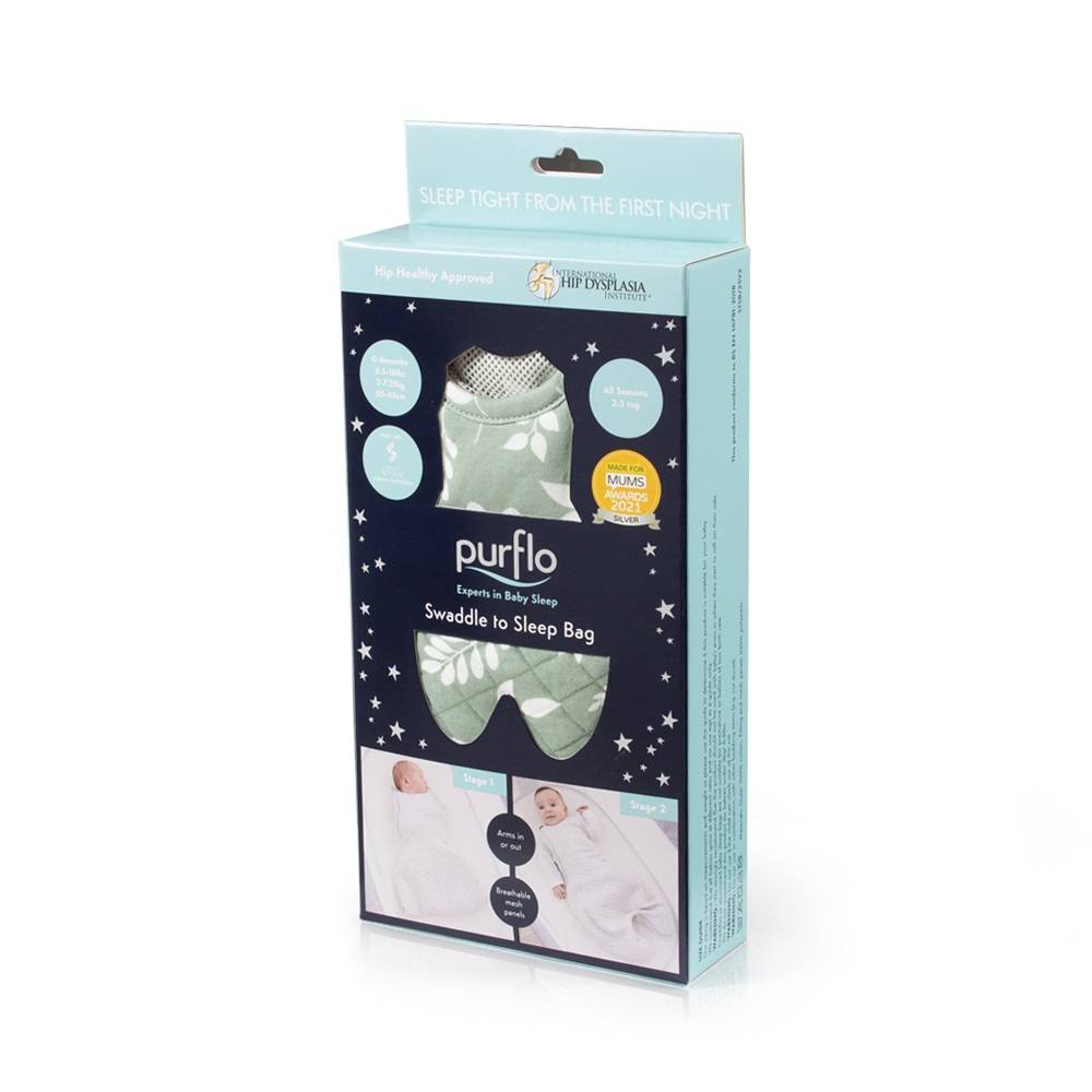 2.5 tog Swaddle to Sleep Bag - All Seasons - Fern