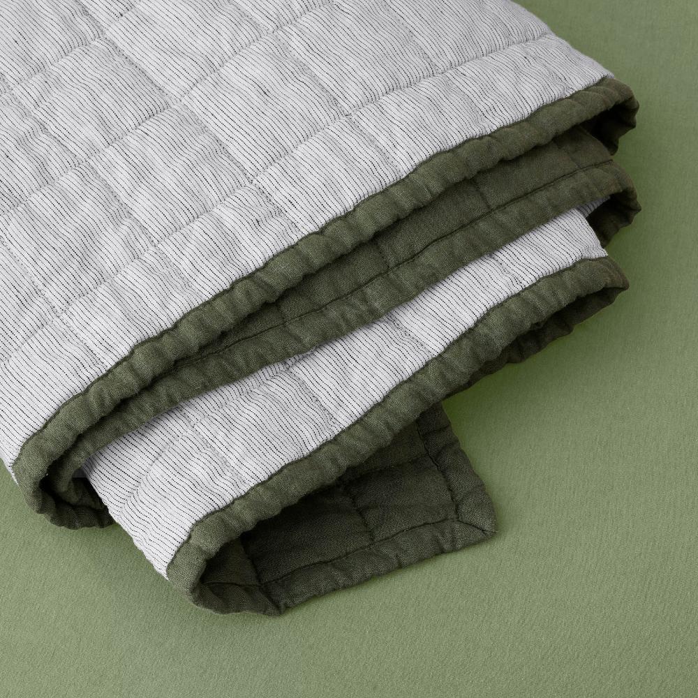 Quilted Coverlet Blanket - Hunter Stripe