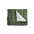 Quilted Blanket in Hunter Stripe Green on a white background
