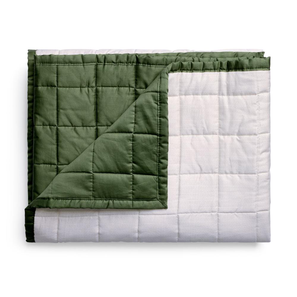 Quilted Coverlet Blanket - Hunter Stripe