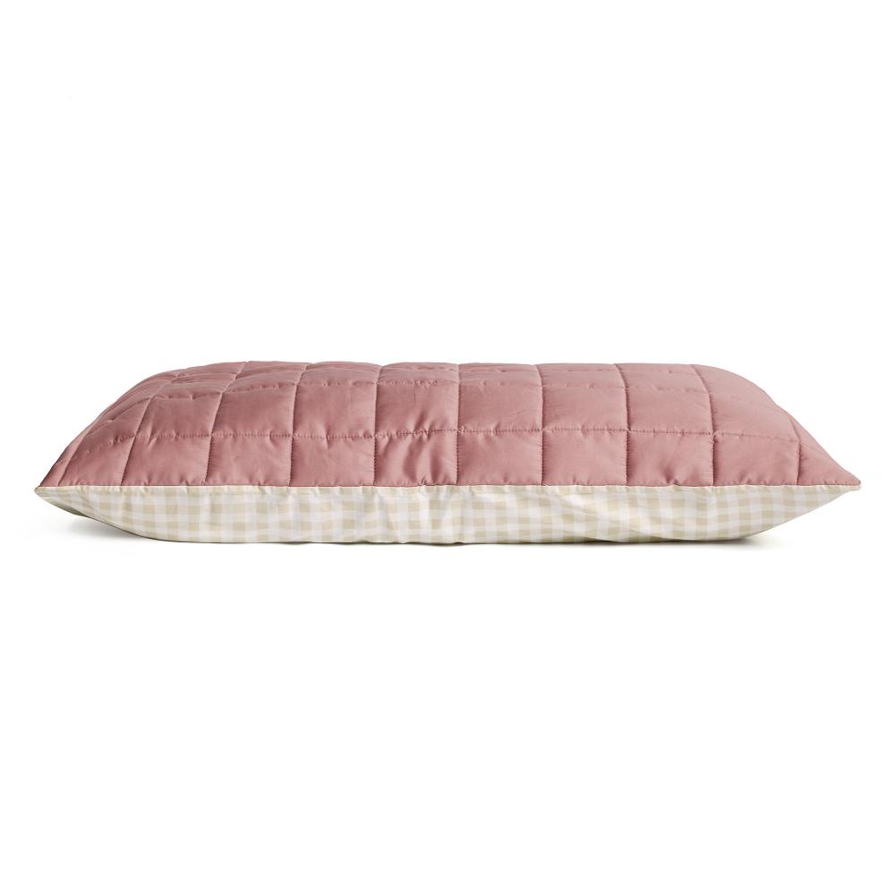 Quilted Pillowcase - Rosy Gingham