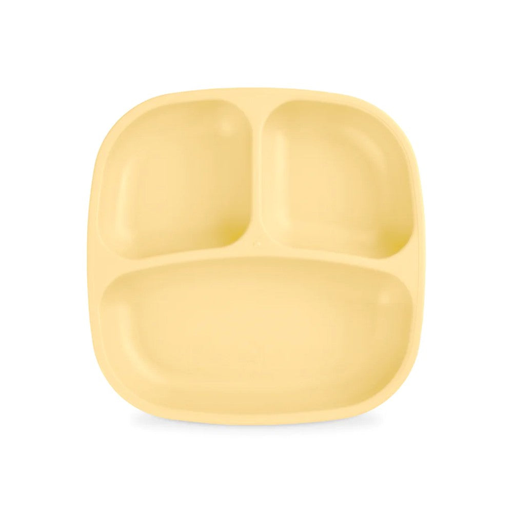 A Re-Play Divided Plate - Lemon Drop on a white background
