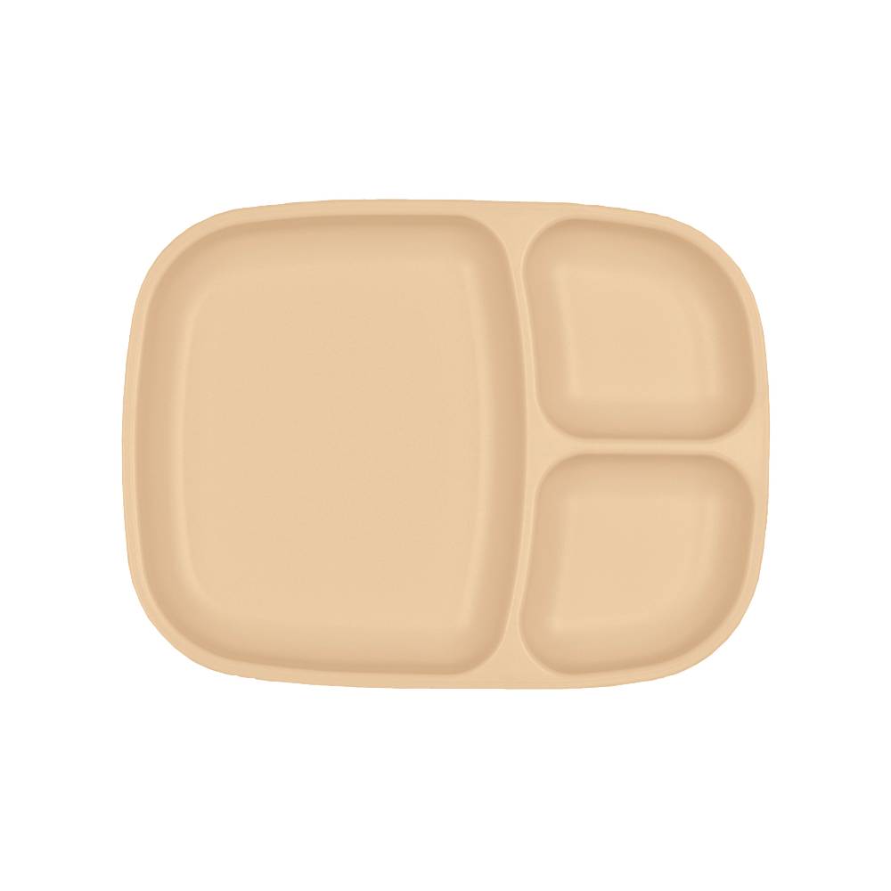 A Re-Play Divided Tray - Beige on a white background