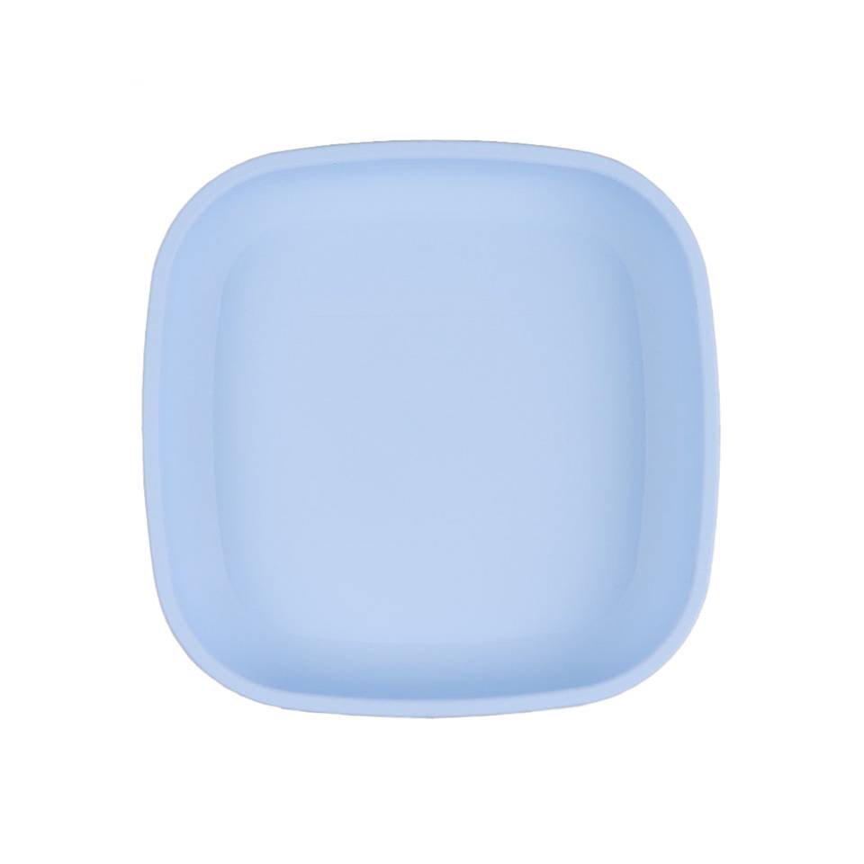 A Large Re-Play Flat Plate - Ice Blue on a white background