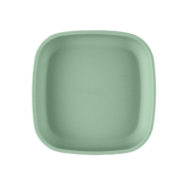 A Large Re-Play Flat Plate - Sage on a white background