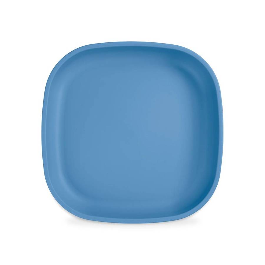 A Small Re-Play Flat Plate - Denim on a white background