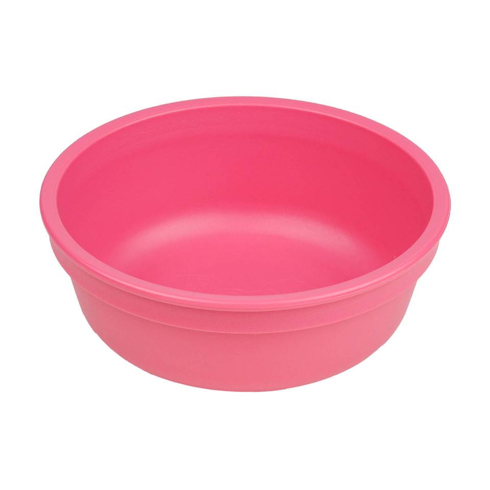 A Large Re-Play Bowl - Bright Pink - on a white background