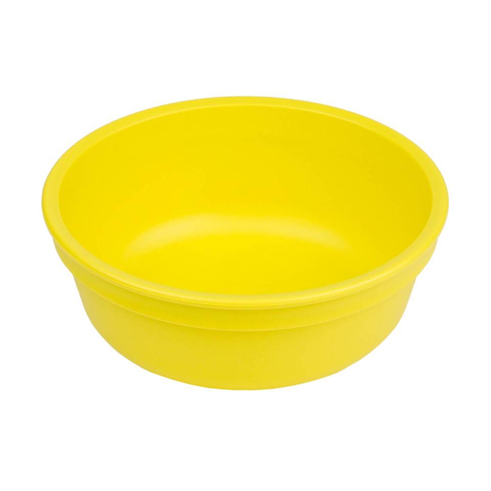 A Large Re-Play Bowl - Yellow - on a white background