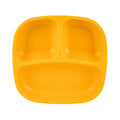 A Re-Play Divided Plate - Sunny Yellow on a white background