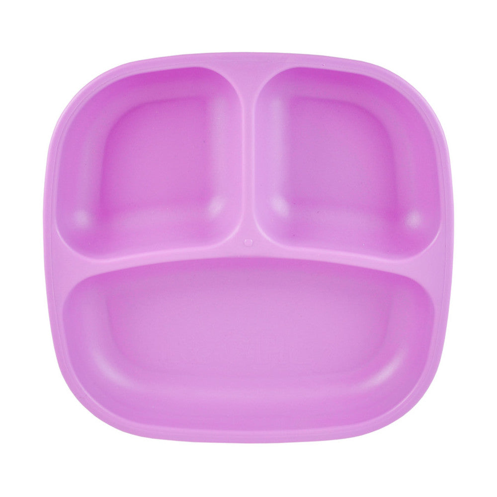 A Re-Play Divided Plate - Purple (Lilac) on a white background
