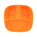 A Re-Play Divided Plate - Orange on a white background