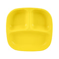 A Re-Play Divided Plate - Yellow on a white background