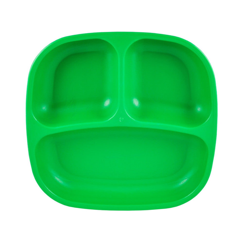 A Re-Play Divided Plate - Kelly Green on a white background
