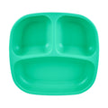 A Re-Play Divided Plate - Aqua on a white background