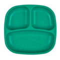 A Re-Play Divided Plate - Teal on a white background