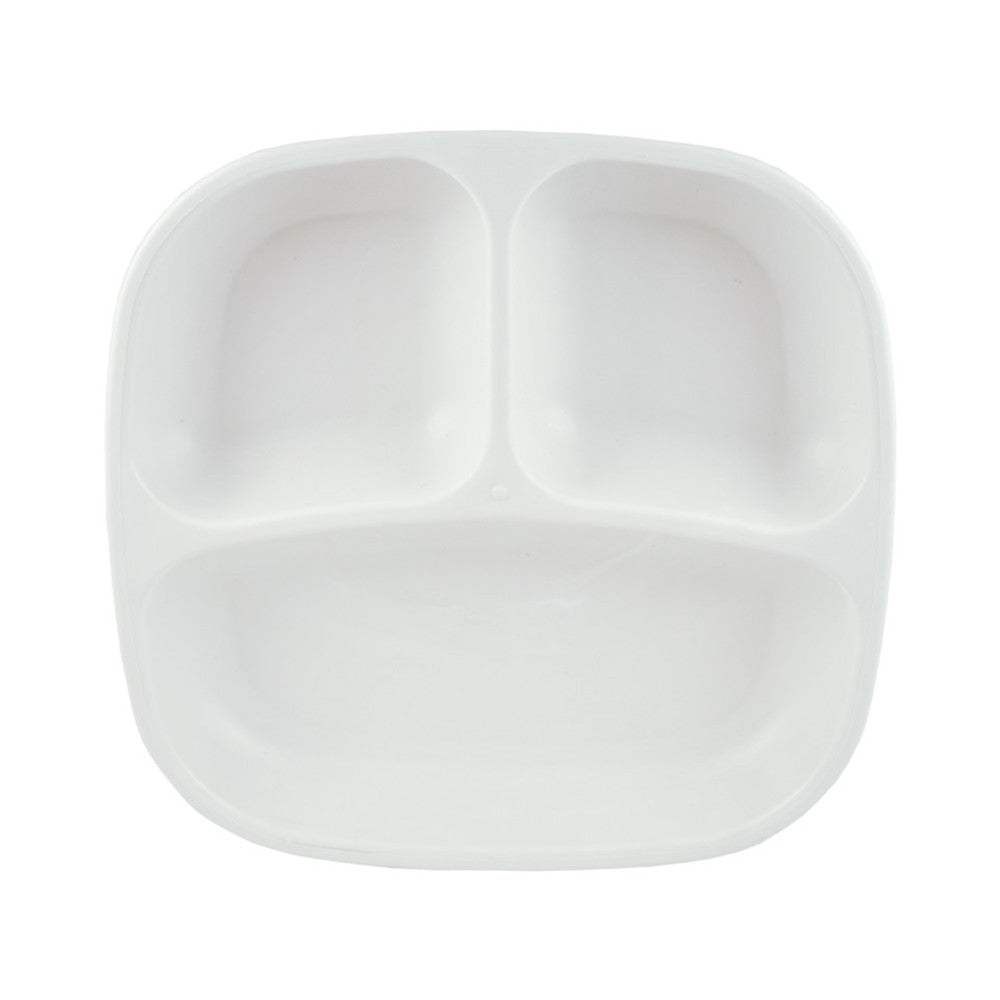 A Re-Play Divided Plate - White on a white background