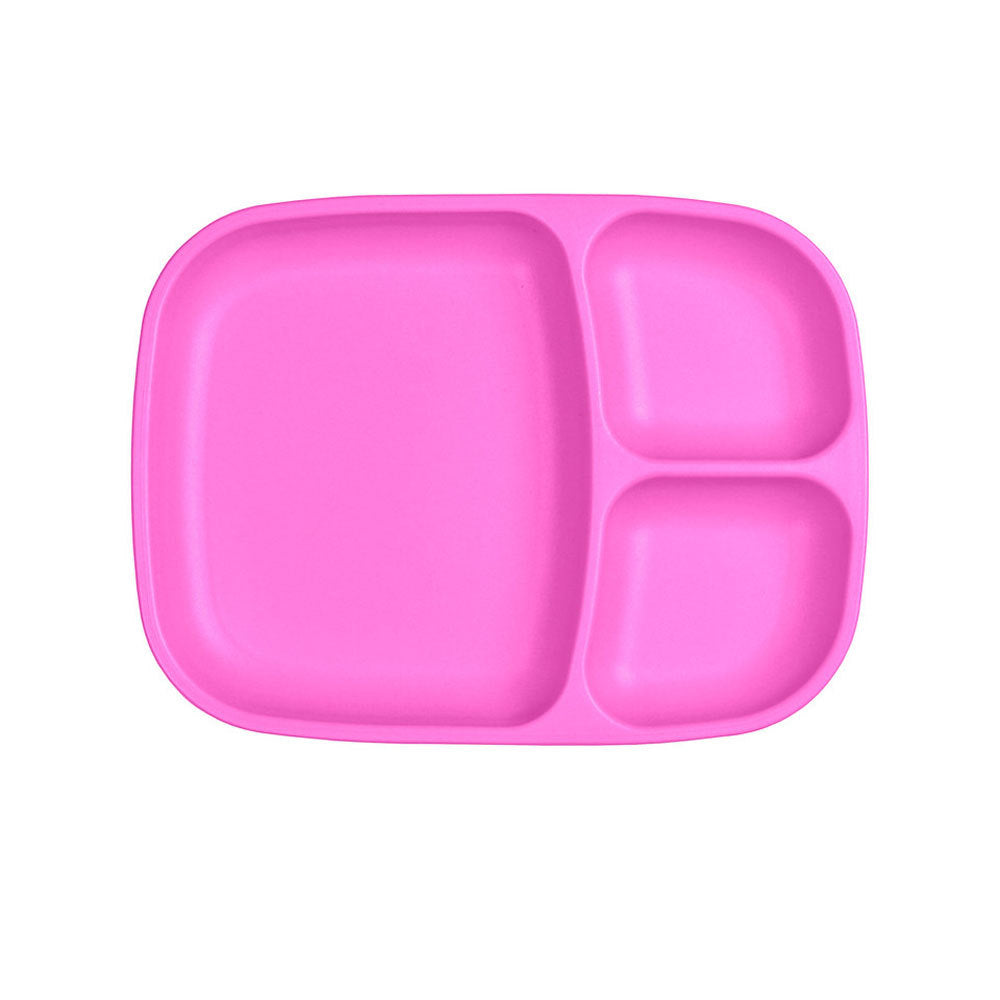 A Re-Play Divided Tray - Bright Pink on a white background