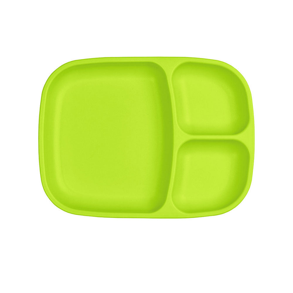 A Re-Play Divided Tray - Lime Green on a white background