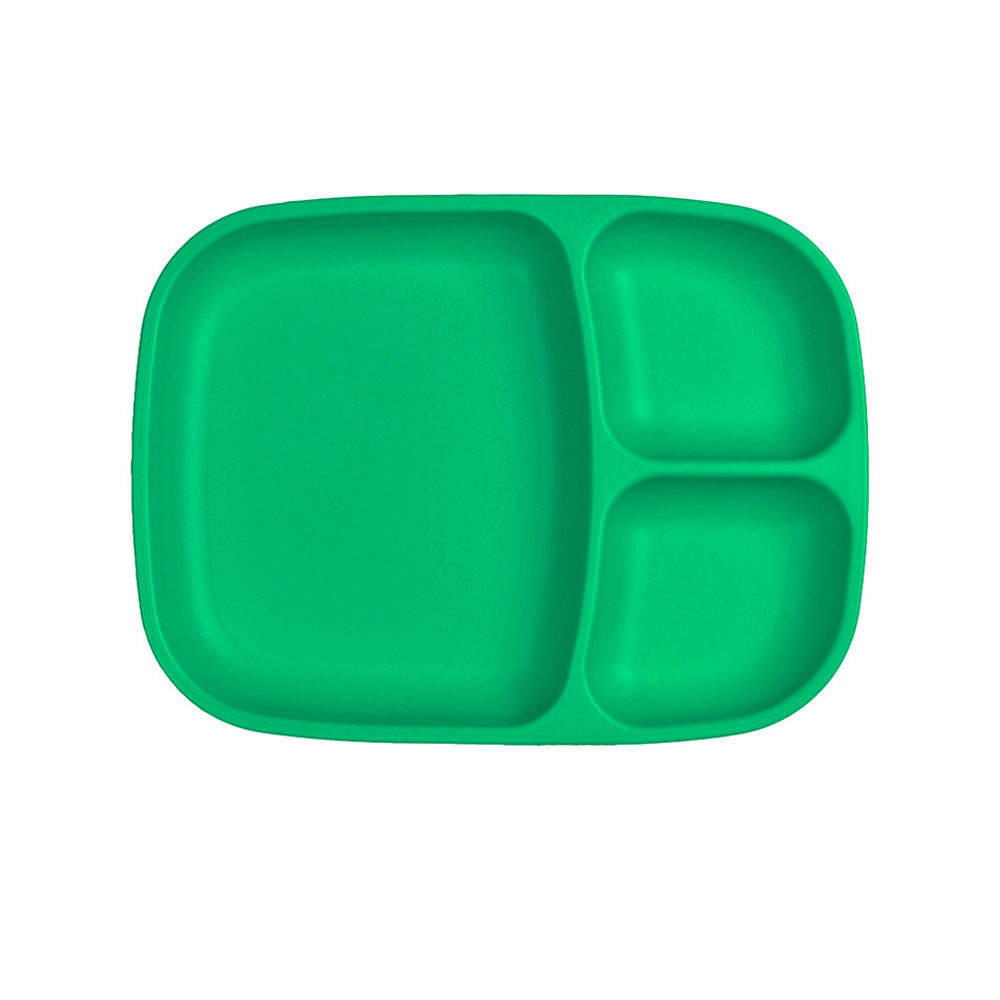 A Re-Play Divided Tray - Kelly Green on a white background