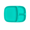 A Re-Play Divided Tray - Aqua on a white background