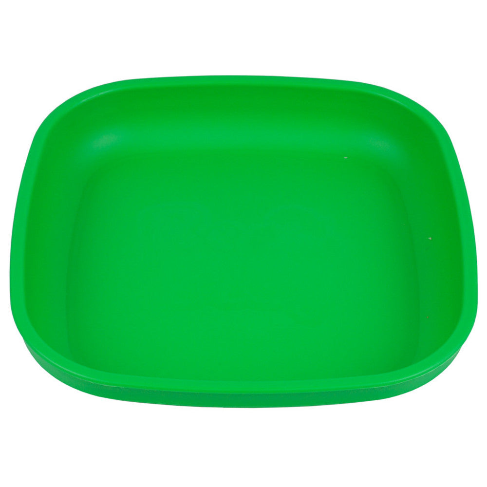 A Large Re-Play Flat Plate - Kelly Green on a white background