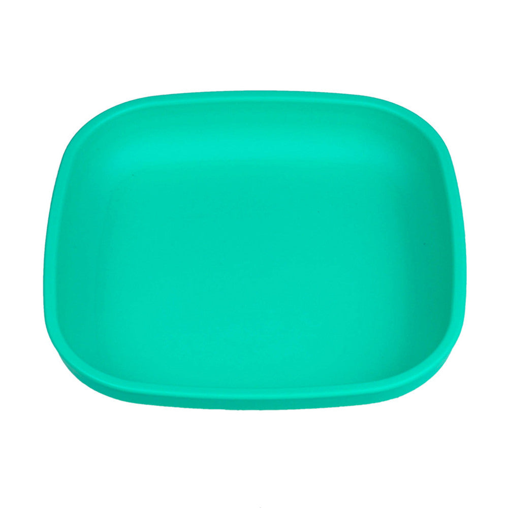 A Large Re-Play Flat Plate - Aqua on a white background