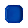 A Large Re-Play Flat Plate - Navy on a white background