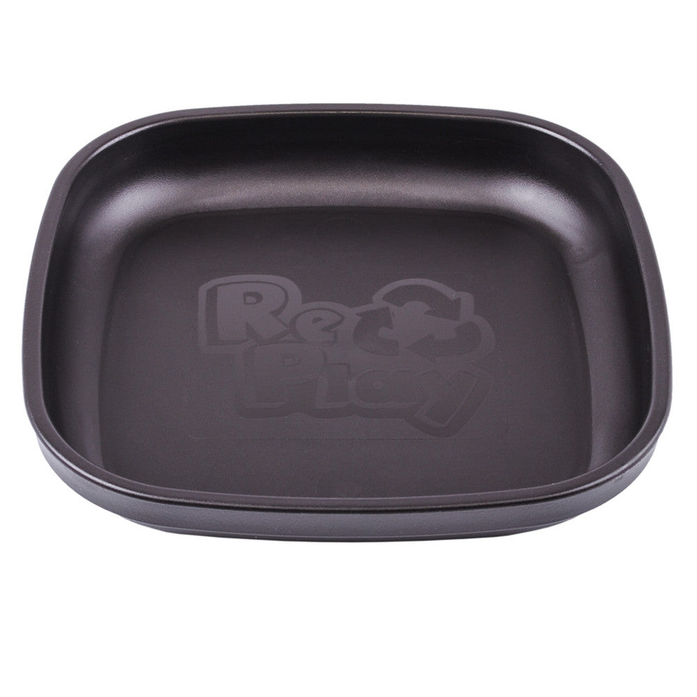 A Small Re-Play Flat Plate - Black on a white background