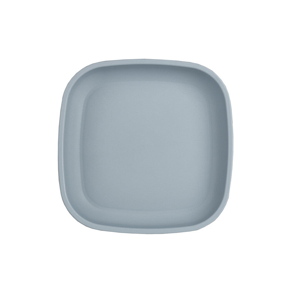 A Small Re-Play Flat Plate - Grey on a white background